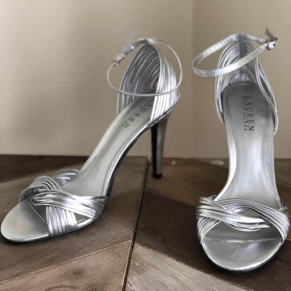Ralph Lauren silver heels